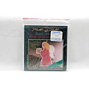 VTG‎ Angel Counted Glass Bead Ornament Kit Christmas Angel NEW 1990 Mill Hill